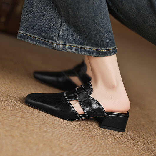 Sandalias Retro Mujer Tacón Bajo Grueso - Cómodas para Verano - Image 3