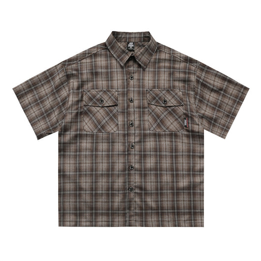 Camisa Cuadros con Bordado de Letras - Corte Holgado y Solapa Clásica - Image 11