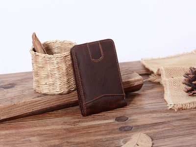 Billetera Corta de Cuero Engrasado para Hombre con Porta Tarjetas - Image 14