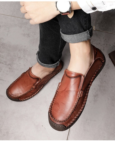 Mocasines Hombre Cuero Ligeros Antideslizantes Sin Cordones - Image 24