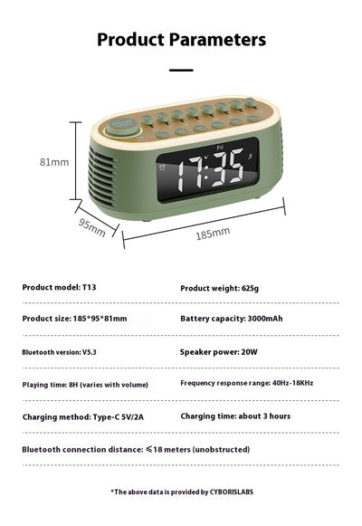 Reloj Despertador Multifuncional con Altavoz Bluetooth, Ruido Blanco y Luz Nocturna - Image 8