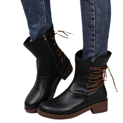 Botas Retro Mujer con Tacón Grueso y Detalles de Remaches - Image 10