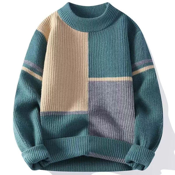 Suéter Base Layer Holgado de Bloques de Color - Calidez Effortless