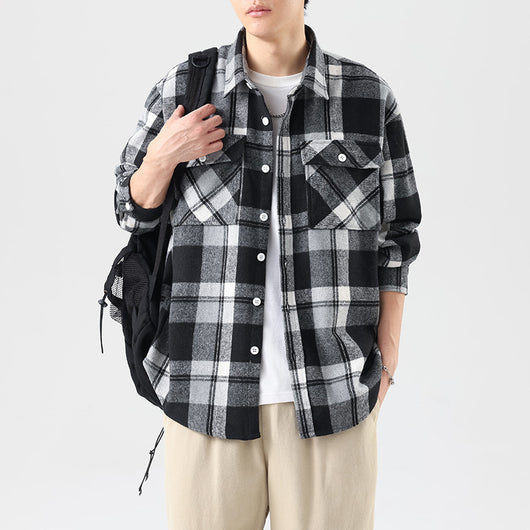 Camisa de Cuadros Manga Larga para Hombre