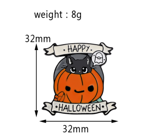 Broche Calabaza Halloween con Esmalte y Efecto Goteo - Image 4