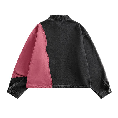 Chaqueta Denim Patchwork Contraste - Unisex Estilo Street - Image 19
