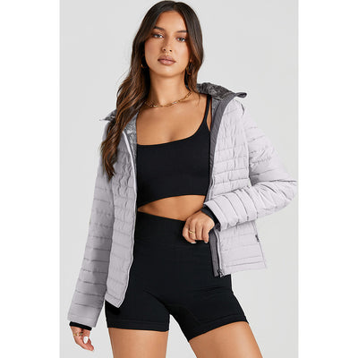 Chaqueta Acolchada de Algodón para Mujer con Cuello Tipo Mao - Image 4