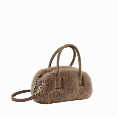 Bolsa Tote Vintage con Detalles de Peluche Ecológico - Image 5