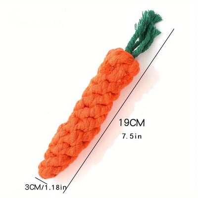 Juguete Masticable para Perros Pequeños con Cuerda de Algodón y Zanahoria - Limpiador de Dientes Interactivo - Image 2