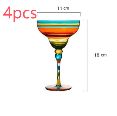 Copa Margarita de Cristal Pintada a Mano - Diseño Triangular Artístico - Image 11