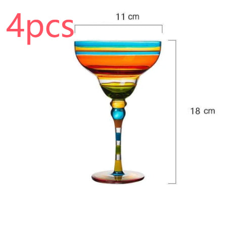 Copa Margarita de Cristal Pintada a Mano - Diseño Triangular Artístico - Image 11