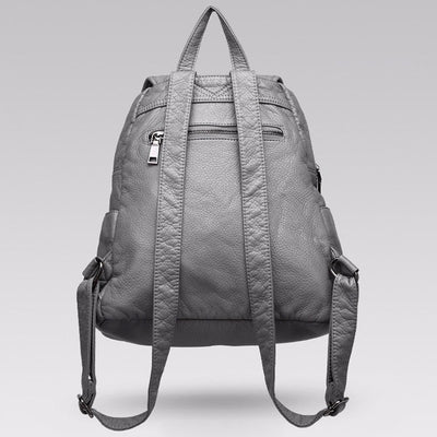 Mochila de Cuero Suave Versátil para Viajes y Uso Diario - Image 13