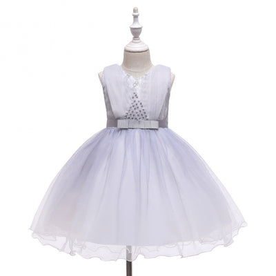 Vestido Azul Elegante para Niñas - Diseño Floral Cuello en V - Image 10