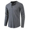 Camiseta Henley Waffle Hombre Manga Larga Cuello Redondo Slim Fit Peso Pesado