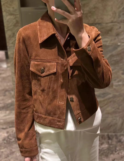Chaqueta de Cuero Retro Corta - Image 18