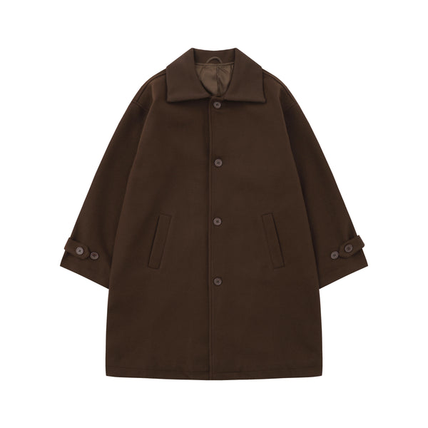 Abrigo de Lana Retro Marrón Estilo Japonés