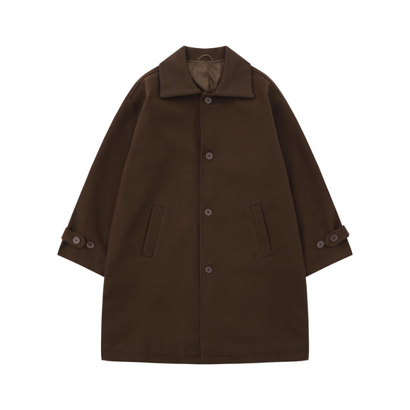 Abrigo de Lana Retro Marrón Estilo Japonés