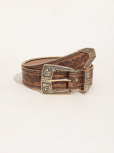 Cinturón Vaquero Mujer con Patrón Retro - Estilo Occidental PU - Image 22