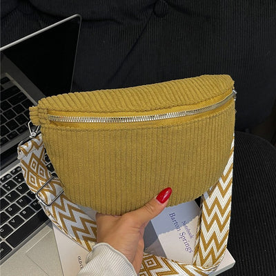 Bolsa Bandolera de Pana para Mujer - Bolso Cruzado de Hombro Único - Image 2