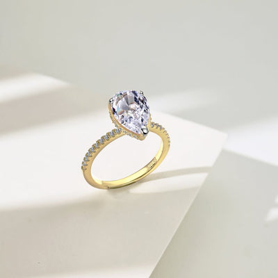 Anillo de Circón Gota de Hielo Plateado para Mujer - Image 11