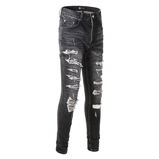 Pantalones Denim Slim Fit con Parches - Corte Moderno para Hombre - Image 23
