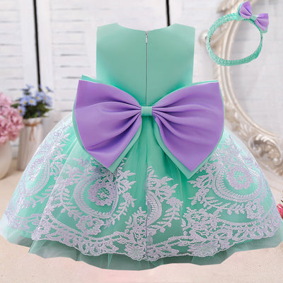 Vestido de Princesa para Niña de Un Año - Diseño Europeo Estampado Elegante - Image 18