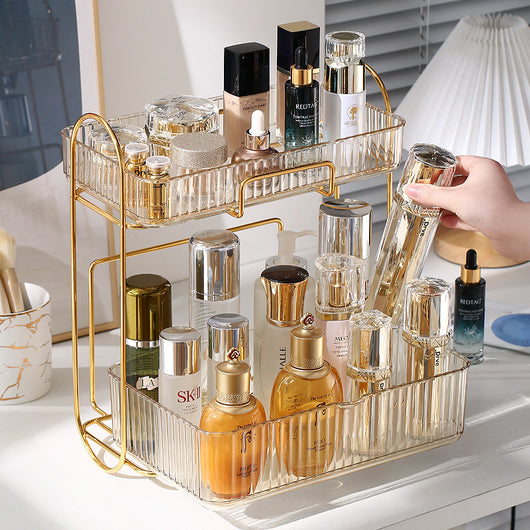 Organizador de Cosméticos y Accesorios de Baño con Estantes Dobles - Image 3