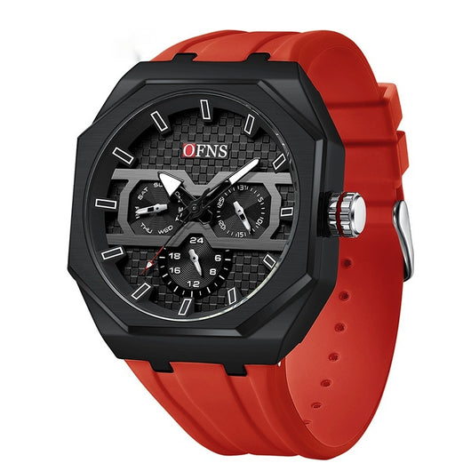 Reloj de Cuarzo Impermeable con Escala de Rayas y Seis Agujas - Diseño Moderno - Image 6