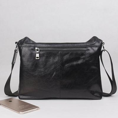 Bolsa Bandolera de Cuero Genuino para Hombre - Estilo Casual y Minimalista - Image 2