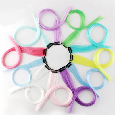 Extensión de Cabello Luminoso con Clip - Mechón Arcoíris 50 CM sin Rastro - Image 26