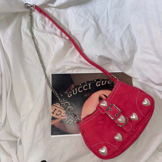 Bolso Baguette Rojo Retro Love - Bandolera Axilas - Image 8