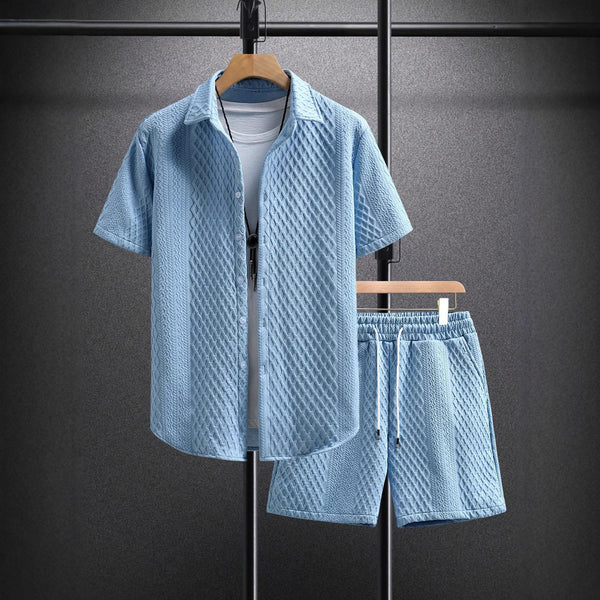 Conjunto Casual Hombre: Camisa Suelta y Shorts de Manga Corta