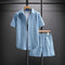 Conjunto Casual Hombre: Camisa Suelta y Shorts de Manga Corta