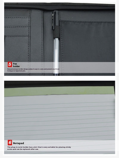 Carpeta A5 Multifuncional con Bolsa PU y Compartimento para Computadora - Image 9