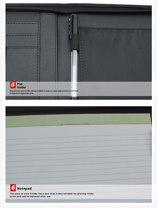 Carpeta A5 Multifuncional con Bolsa PU y Compartimento para Computadora - Image 9
