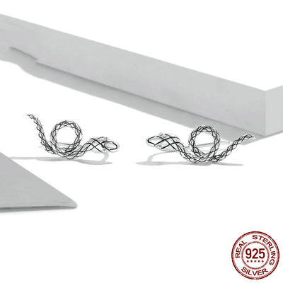 Aretes de Plata Esterlina con Diseño de Serpiente para Mujer - Image 5