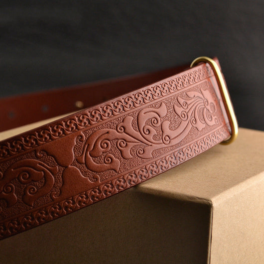 Cinturón de Cuero para Hombre con Patrón Tejido - Image 6