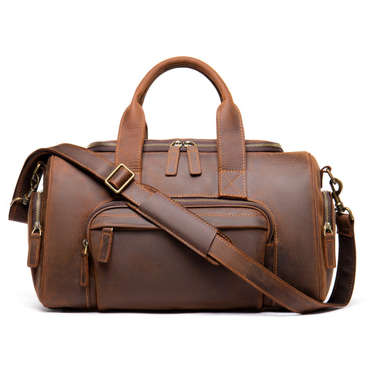 Bolsa de Viaje Cuero Genuino Estilo Retro - Equipaje de Mano Grande para Hombre - Image 7