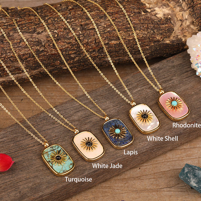 Colgante de Piedra con Girasol Pavé para Mujer - Image 38
