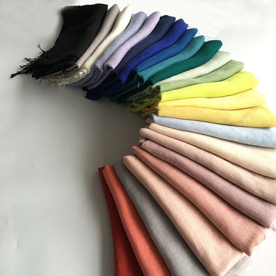 Pañoleta Ligera de Lino en Colores Pastel - Protección Solar para Viajes - Image 26