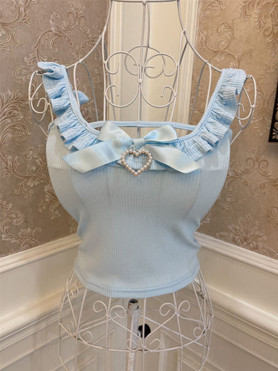 Musculosa Corazón Diamante con Moño Azul Cielo - Image 7