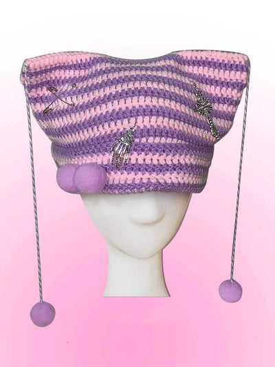 Gorro de Lana Tejido con Orejas de Gato y Pompón - Image 8