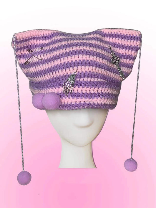 Gorro de Lana Tejido con Orejas de Gato y Pompón - Image 8