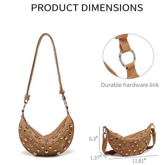 Bolsa Crossbody Retro con Remaches Acabado Metalizado Mate - Image 12