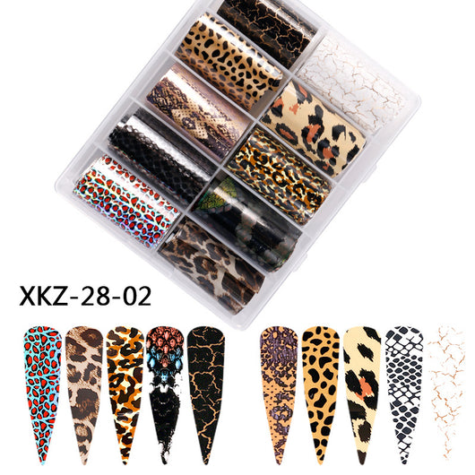 Papel Transferible Estampado Leopardo con Estrellas para Uñas - Image 16