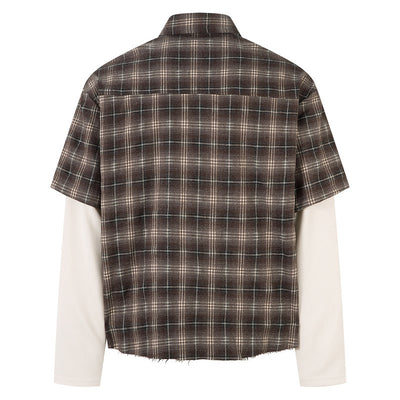 Camisa Hombre Otoño Manga Larga Tie-Dye Cuadros Estilo Retro Americano - Image 2