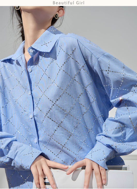 Conjunto Casual de Blusa y Shorts Azul para Mujer - Image 15