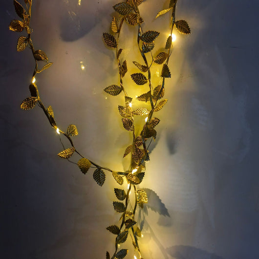 Luces Navideñas LED Doradas con Diseño de Hojas - Image 11