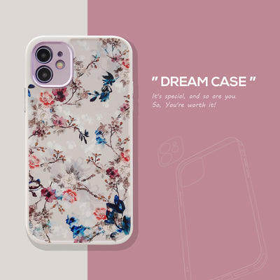 Funda Protectora para Apple con Diseño Flores Azules y Lente Blindado - Image 4