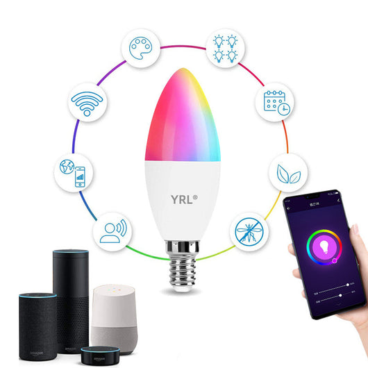 Bombilla LED RGB Inteligente E14 WiFi con Control por Voz para Alexa y Google Home - Image 10
